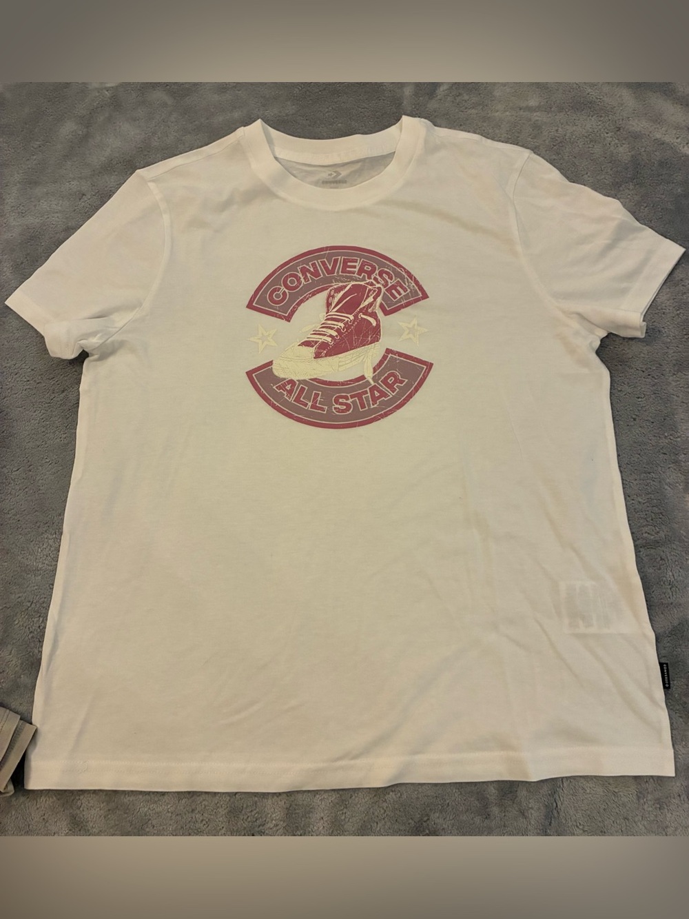 Converse Women’s White Graphic Converse All Star T-Shirt Size Small